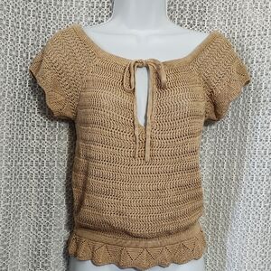 Elegant Tan Knit Women's Top